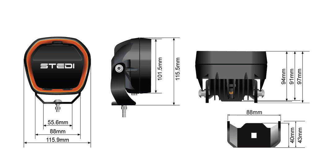 TYPE-X™ EVO MINI 4 INCH LED DRIVING LIGHTS (PAIR)