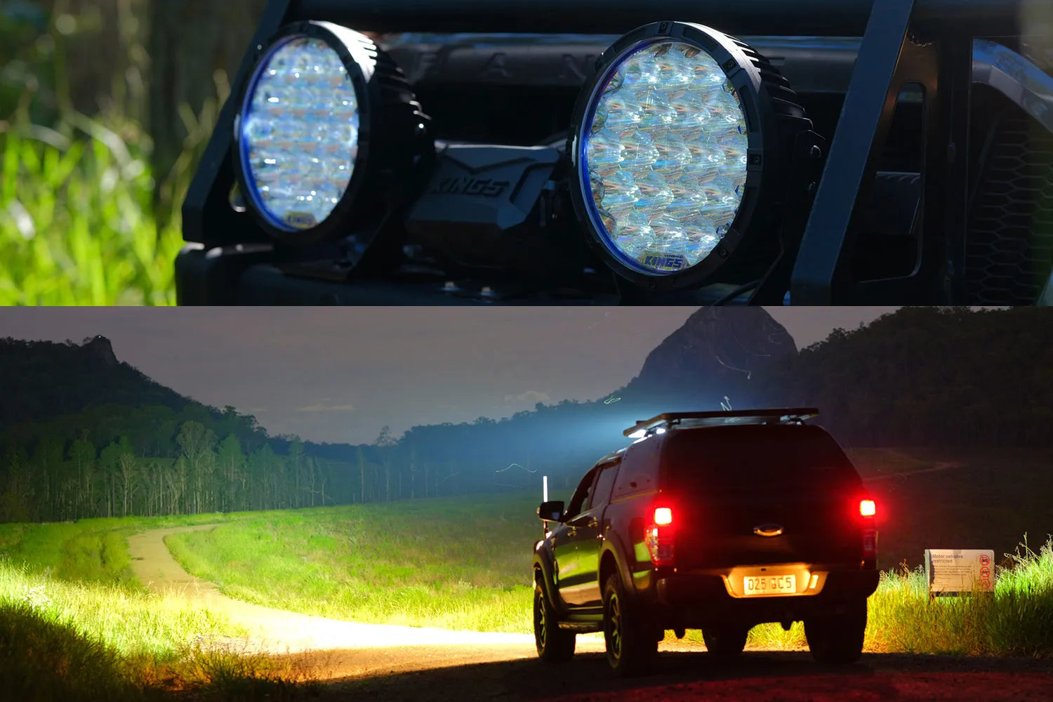 Kings 9" Lethal Driving Lights (Pair) | Lens Covers Included | 1 Lux @ 1,212 M | 16,362 Lumens | IP68 and IP69K | 3mm Powder-Coated Brackets