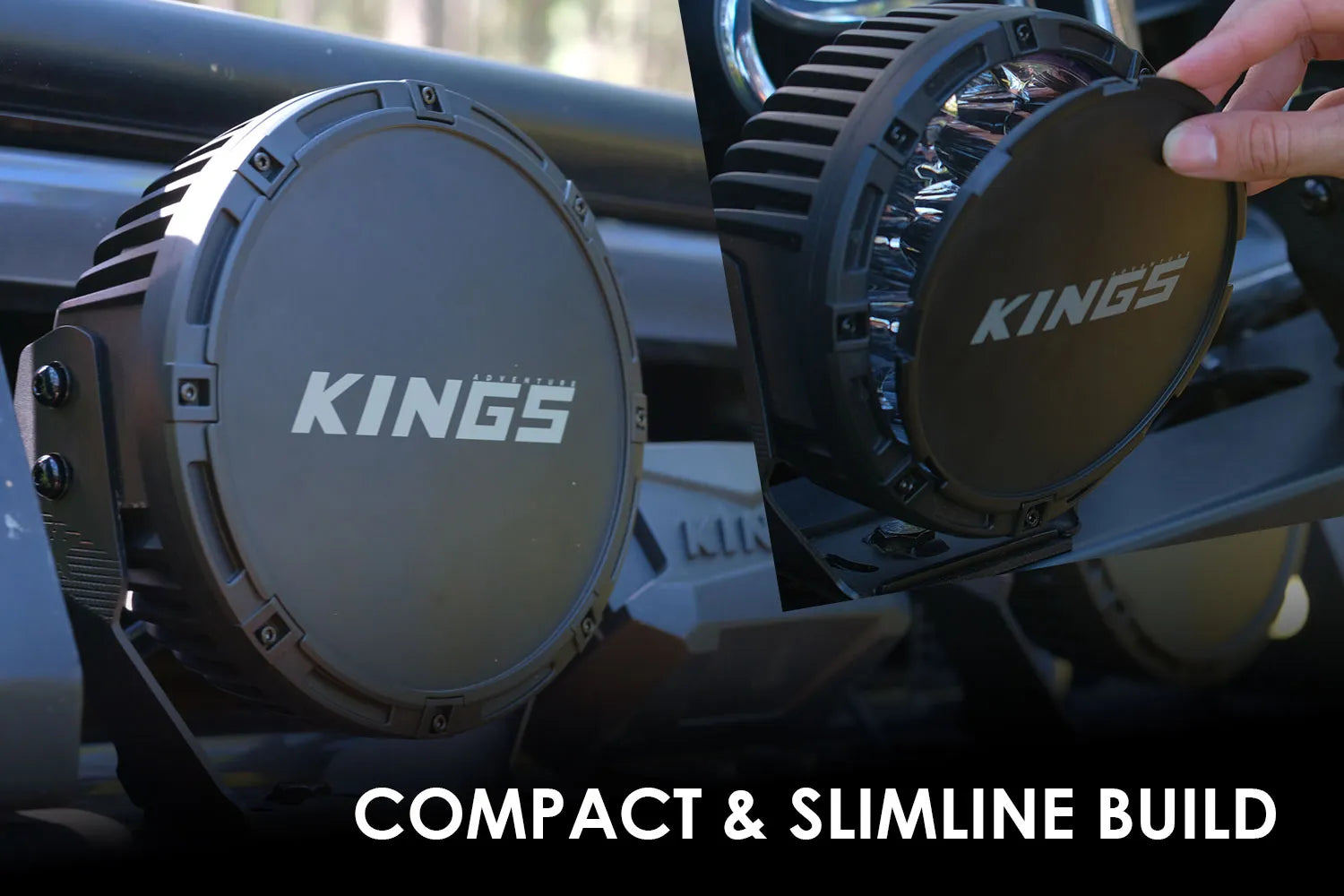 Kings 9" Lethal Driving Lights (Pair) | Lens Covers Included | 1 Lux @ 1,212 M | 16,362 Lumens | IP68 and IP69K | 3mm Powder-Coated Brackets