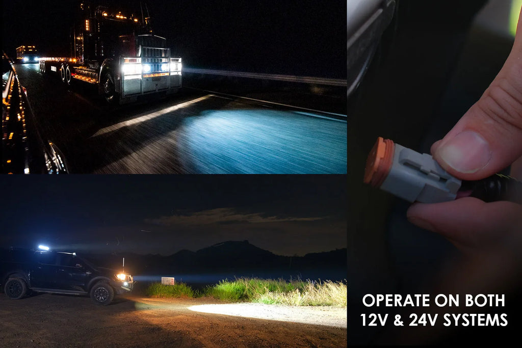 Kings 9" Lethal Driving Lights (Pair) | Lens Covers Included | 1 Lux @ 1,212 M | 16,362 Lumens | IP68 and IP69K | 3mm Powder-Coated Brackets