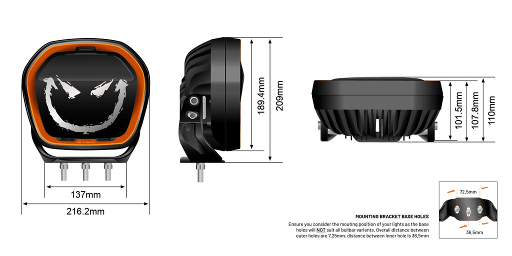Type-X™ EVO 8.5 Inch LED Driving Lights (pair)